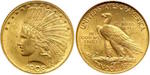 gold US 10 liberty indian
